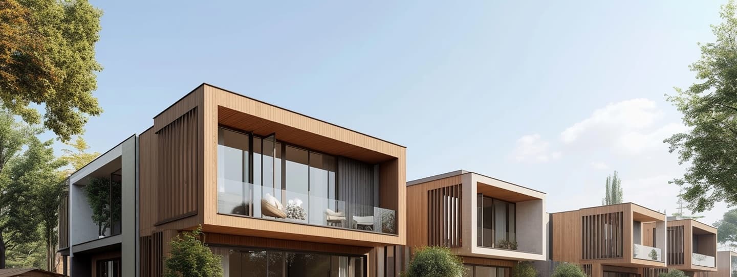 Modern wooden house background