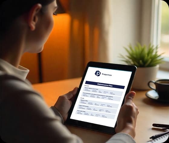 Maintenance reminders on tablet